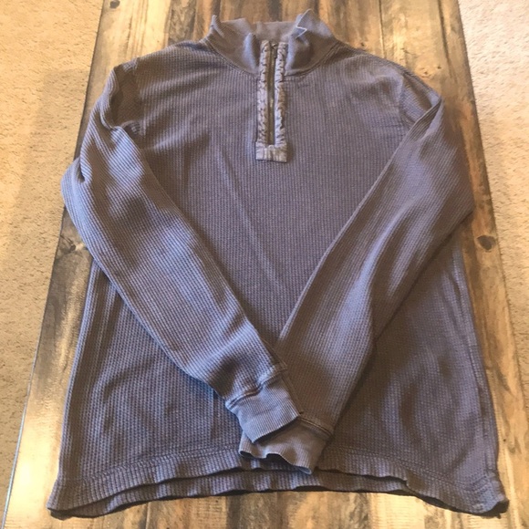 Men's Medium Brown Calvin Klein 3/4 Zip Long Sleeve Shirt - Picture 1 of 7